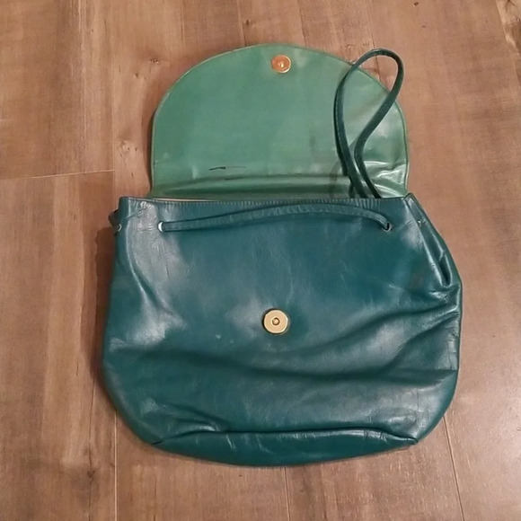 80s teal leather purse - Picture 3 of 4